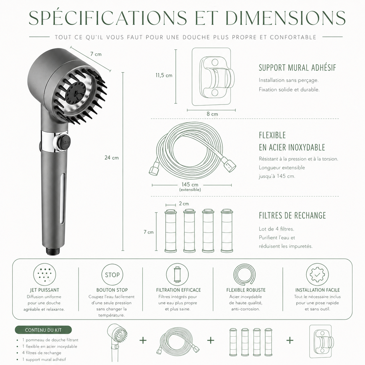 Pommeau de Douche Haute Pression Novumi™